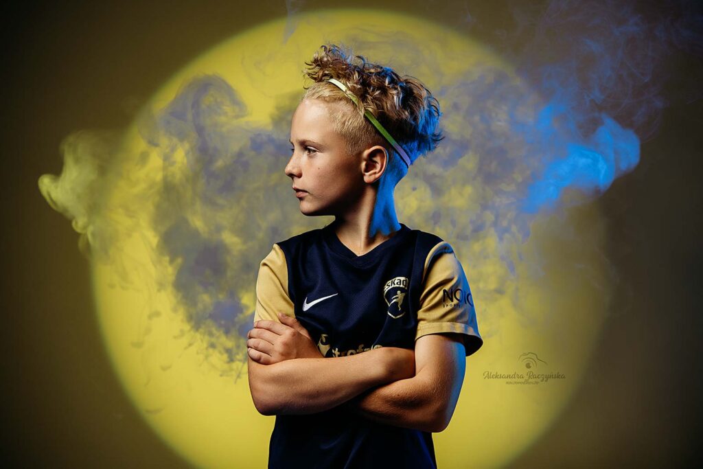 Sesja piłkarska w studio drugi brzeg